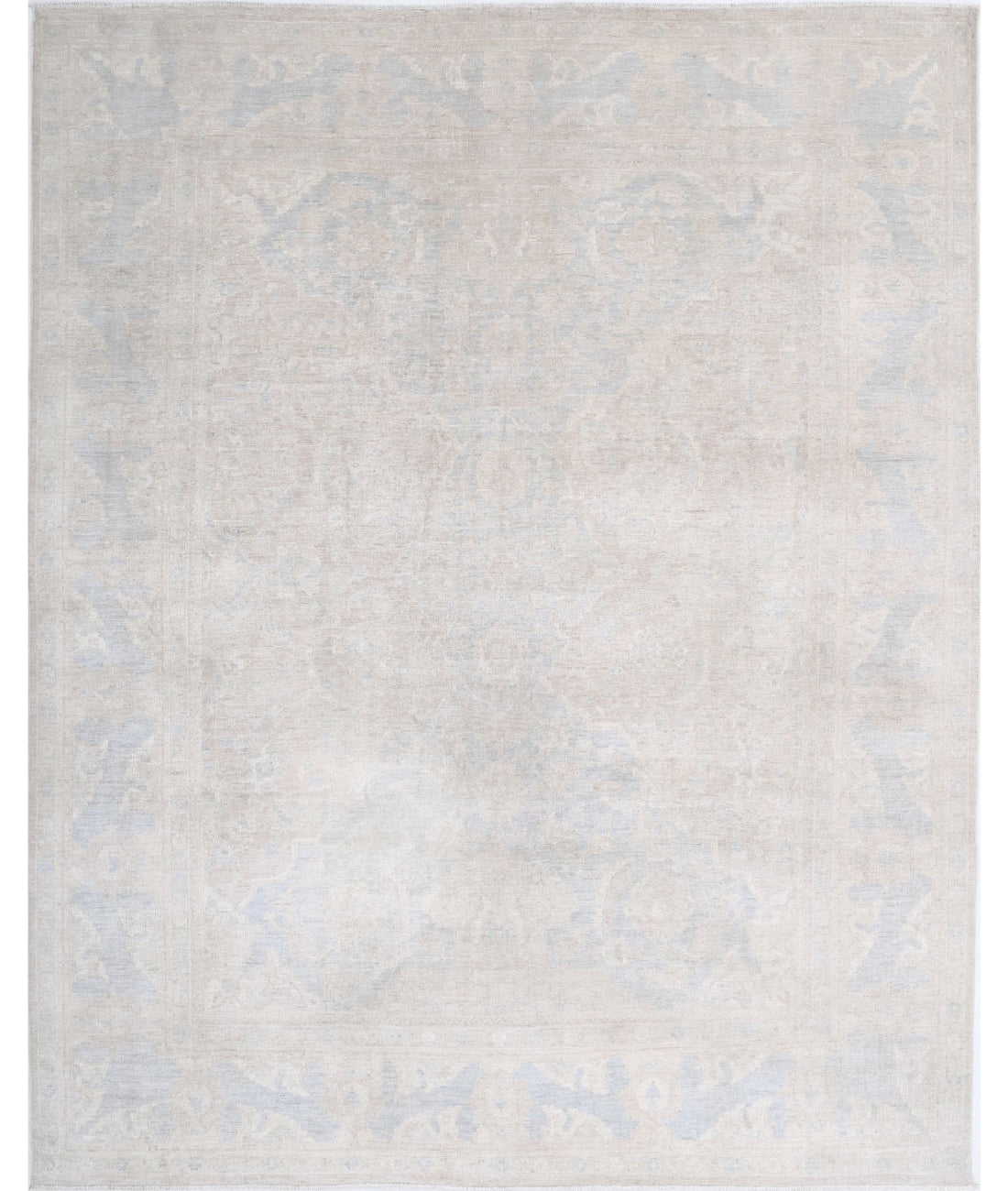 Ariana 7'11'' X 10'0'' Hand-Knotted Wool Rug 7'11'' x 10'0'' (238 X 300) / Ivory / Blue