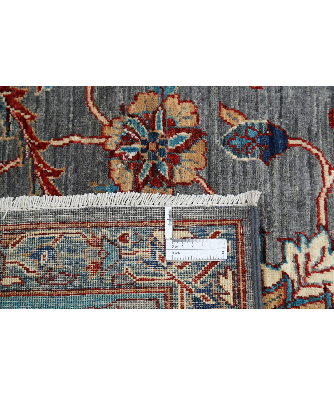 Ariana 7'11'' X 10'0'' Hand-Knotted Wool Rug 7'11'' x 10'0'' (238 X 300) / Grey / Teal