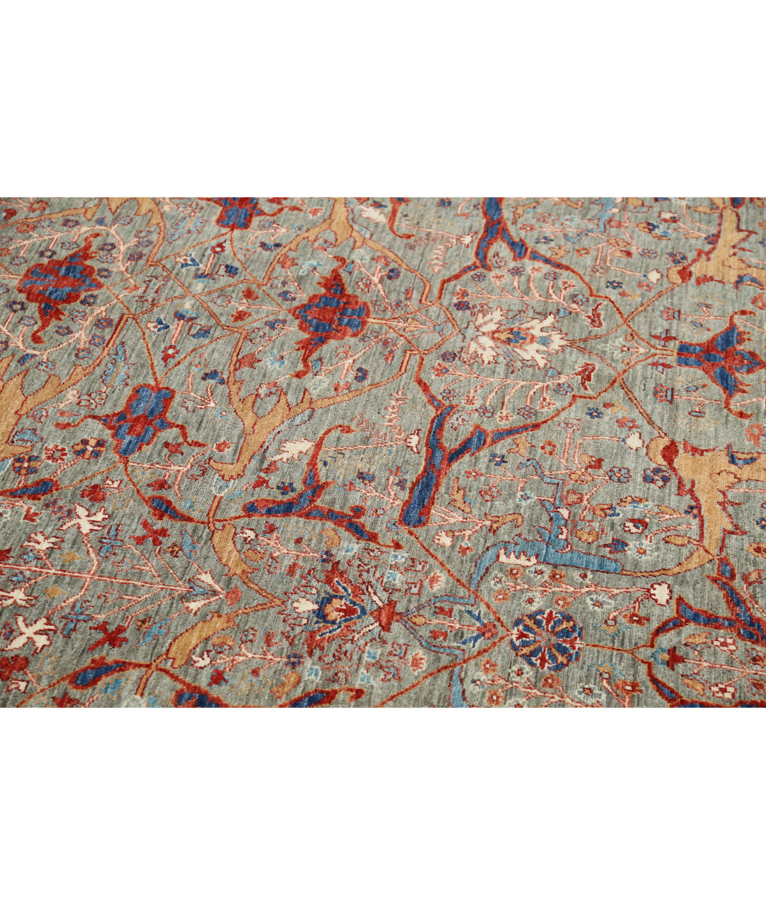Ariana 9'9'' X 13'8'' Hand-Knotted Wool Rug 9'9'' x 13'8'' (293 X 410) / Grey / Blue