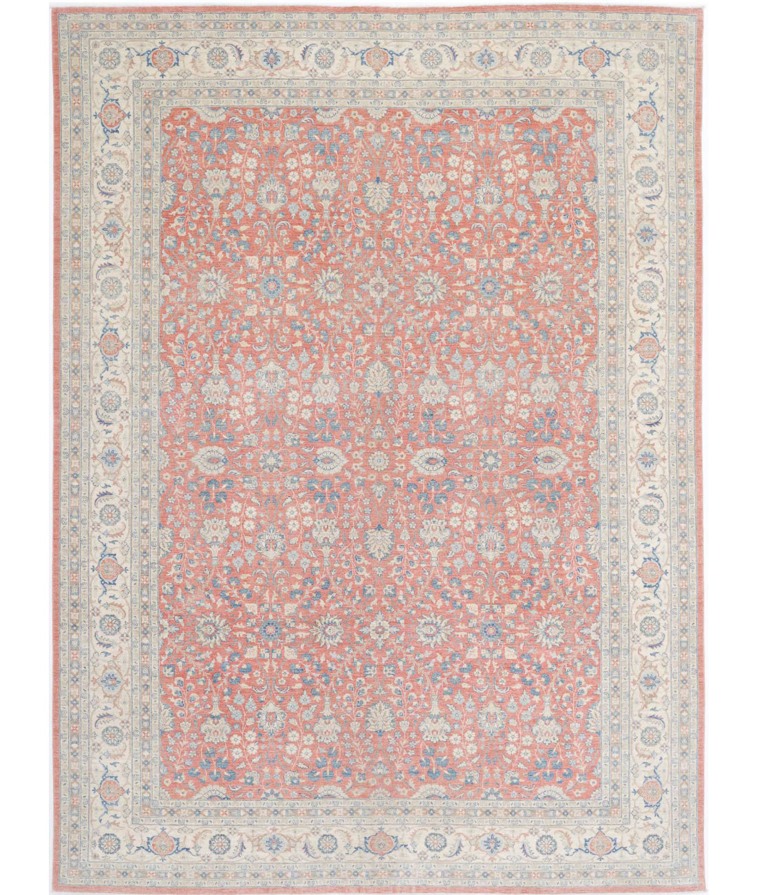 Ariana 9'11'' X 13'5'' Hand-Knotted Wool Rug 9'11'' x 13'5'' (298 X 403) / Pink / Ivory
