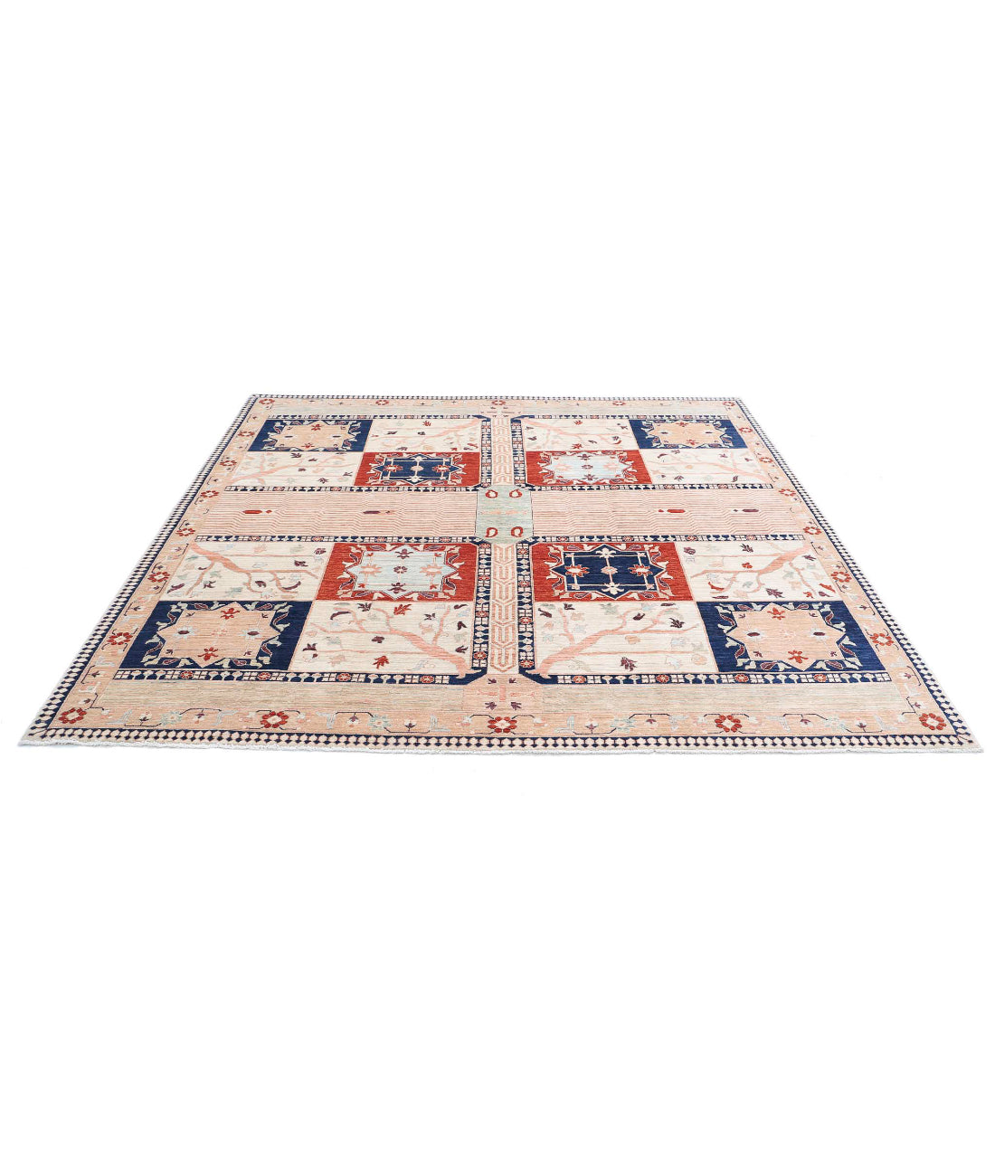 Ariana 8'0'' X 8'0'' Hand-Knotted Wool Rug 8'0'' x 8'0'' (240 X 240) / Ivory / Ivory