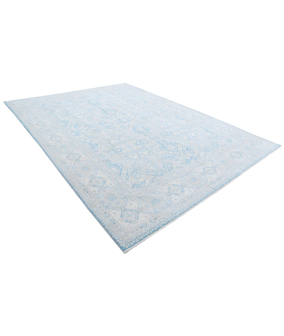 Ariana 9'2'' X 12'4'' Hand-Knotted Wool Rug 9'2'' x 12'4'' (275 X 370) / Blue / Ivory