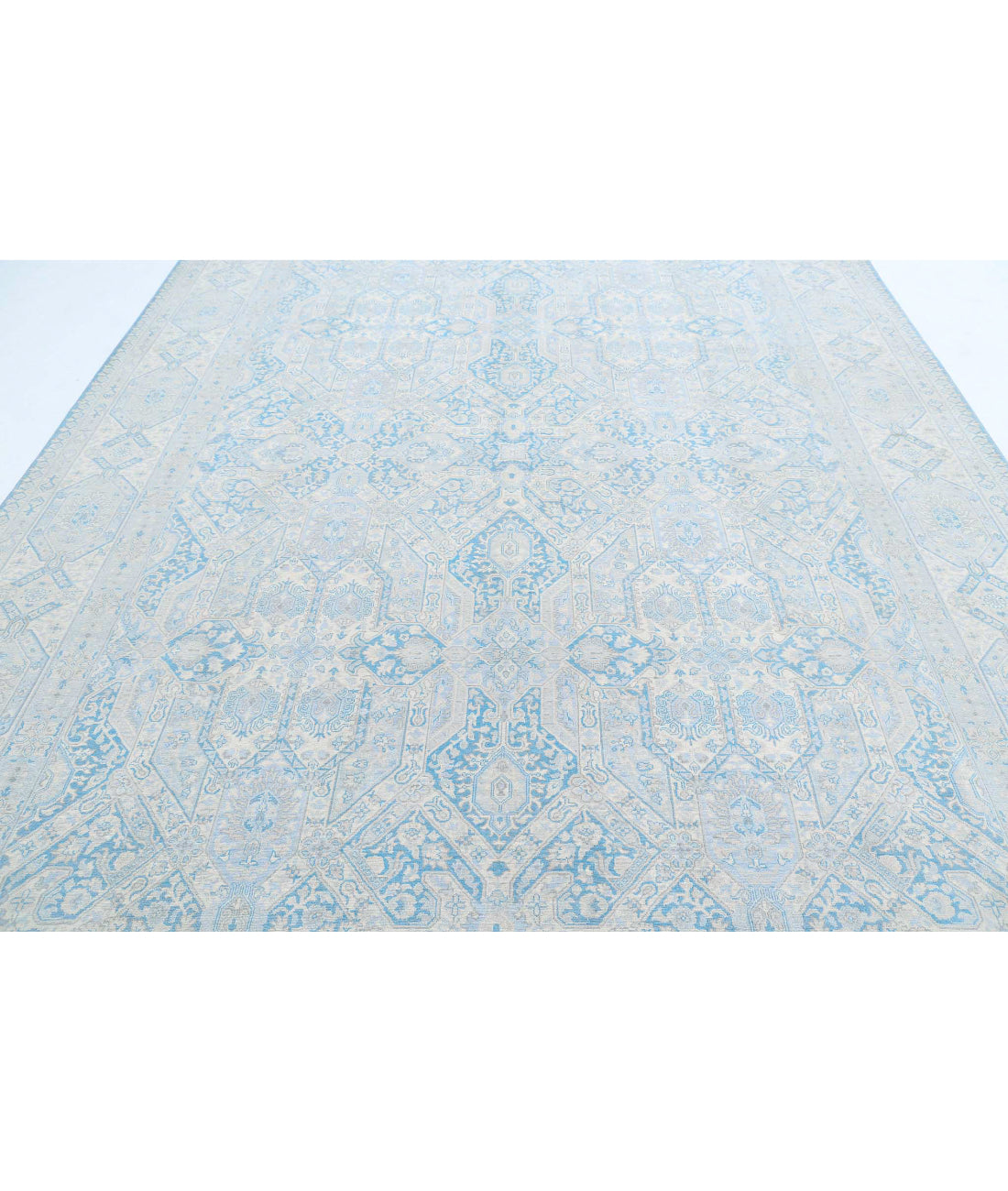 Ariana 9'2'' X 12'4'' Hand-Knotted Wool Rug 9'2'' x 12'4'' (275 X 370) / Blue / Ivory