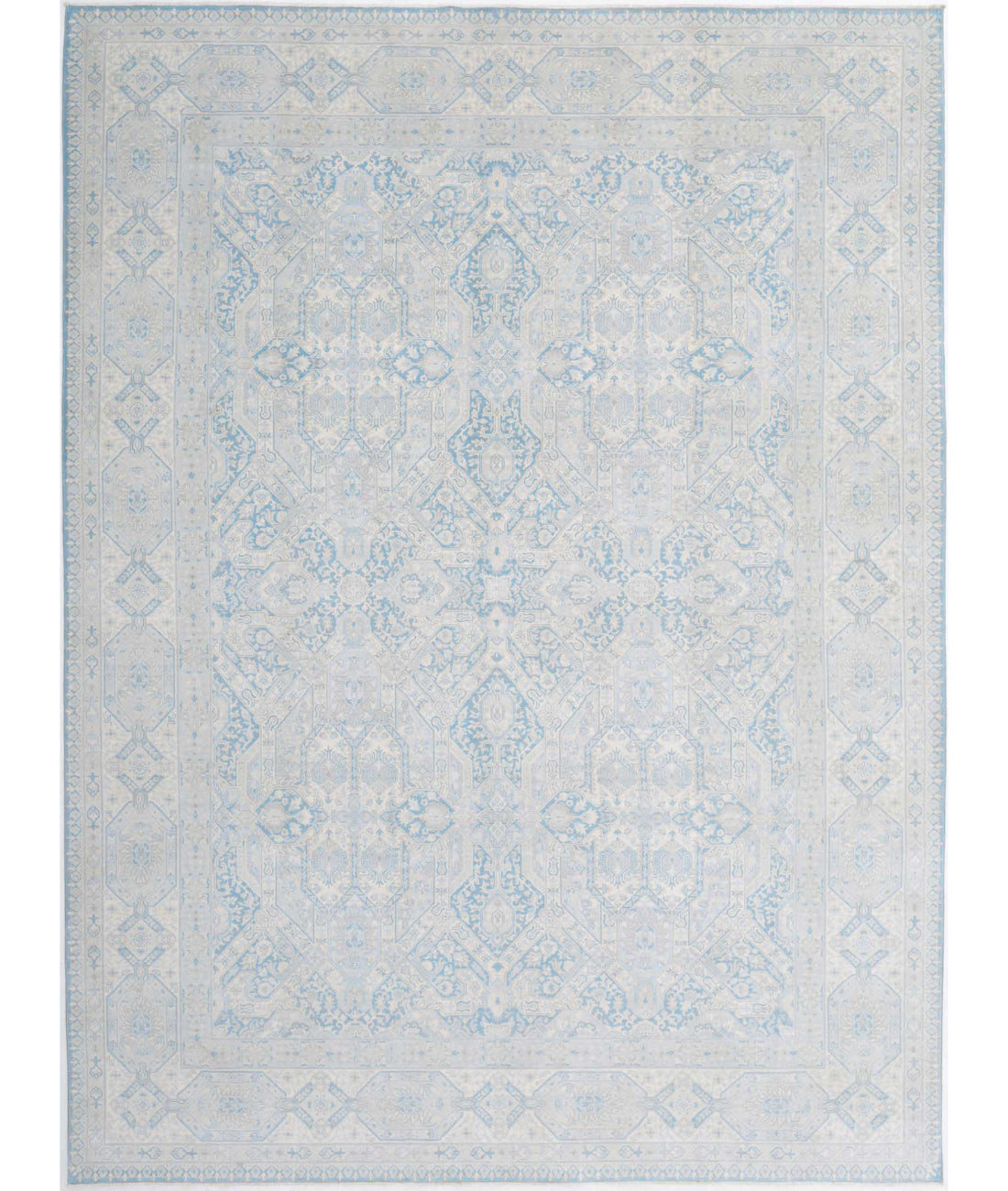 Ariana 9'2'' X 12'4'' Hand-Knotted Wool Rug 9'2'' x 12'4'' (275 X 370) / Blue / Ivory