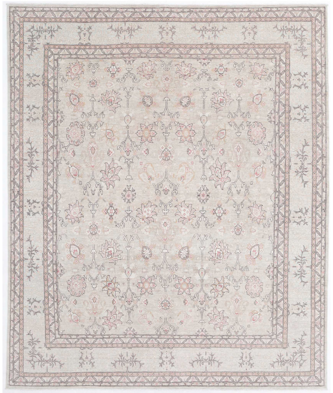 Ariana 8'0'' X 9'7'' Hand-Knotted Wool Rug 8'0'' x 9'7'' (240 X 288) / Green / Brown