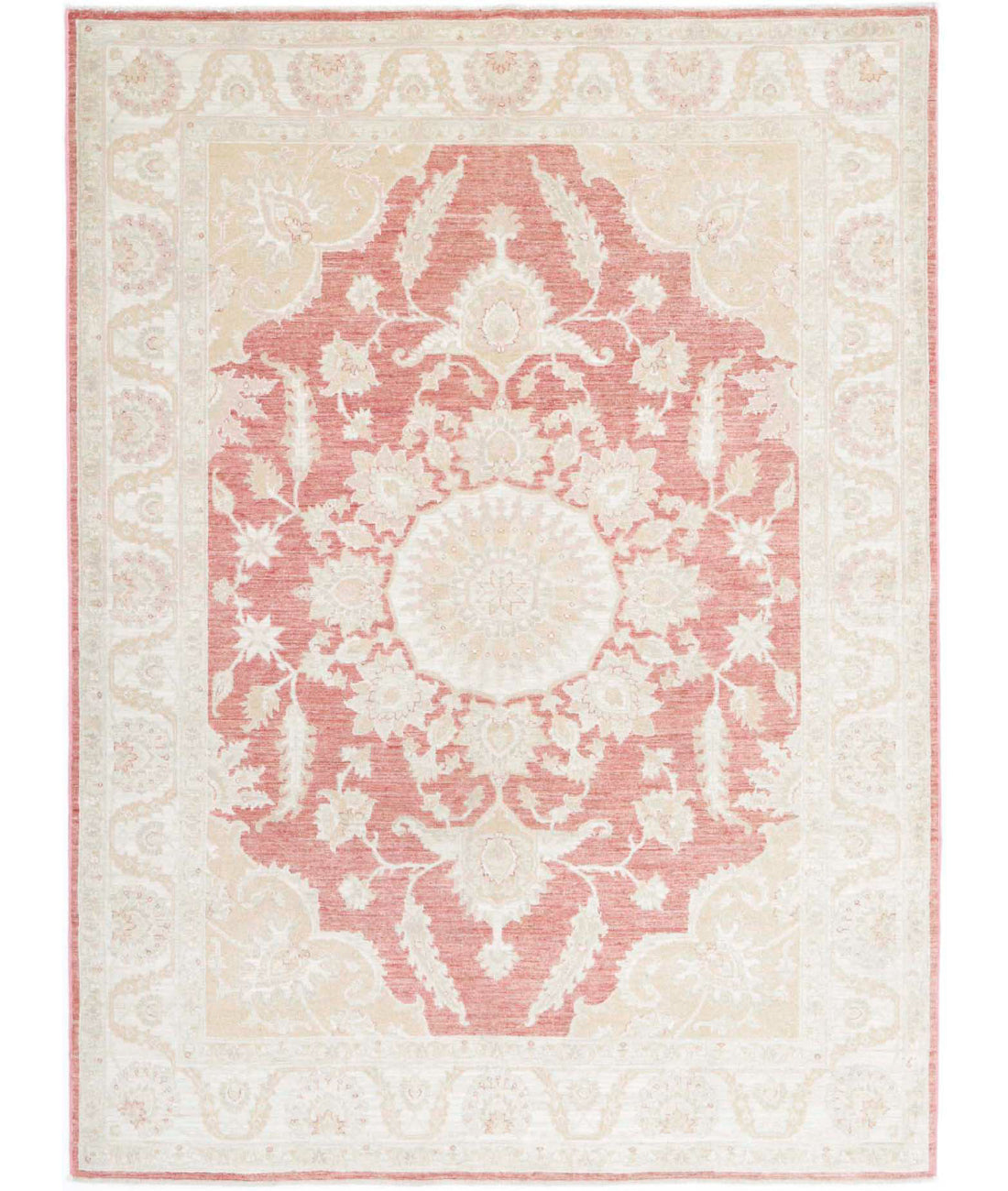 Ariana 4'11'' X 6'7'' Hand-Knotted Wool Rug 4'11'' x 6'7'' (148 X 198) / Pink / Ivory