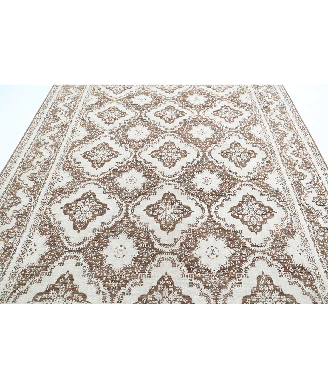 Ariana 8'1'' X 9'7'' Hand-Knotted Wool Rug 8'1'' x 9'7'' (243 X 288) / Brown / Ivory