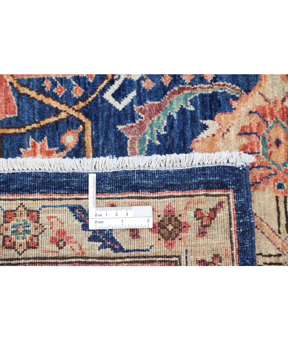 Ariana 6'0'' X 9'1'' Hand-Knotted Wool Rug 6'0'' x 9'1'' (180 X 273) / Blue / Rust