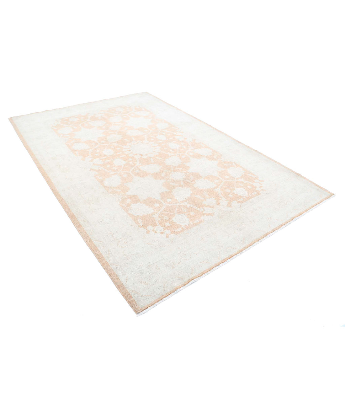 Ariana 6'4'' X 9'4'' Hand-Knotted Wool Rug 6'4'' x 9'4'' (190 X 280) / Rust / Ivory