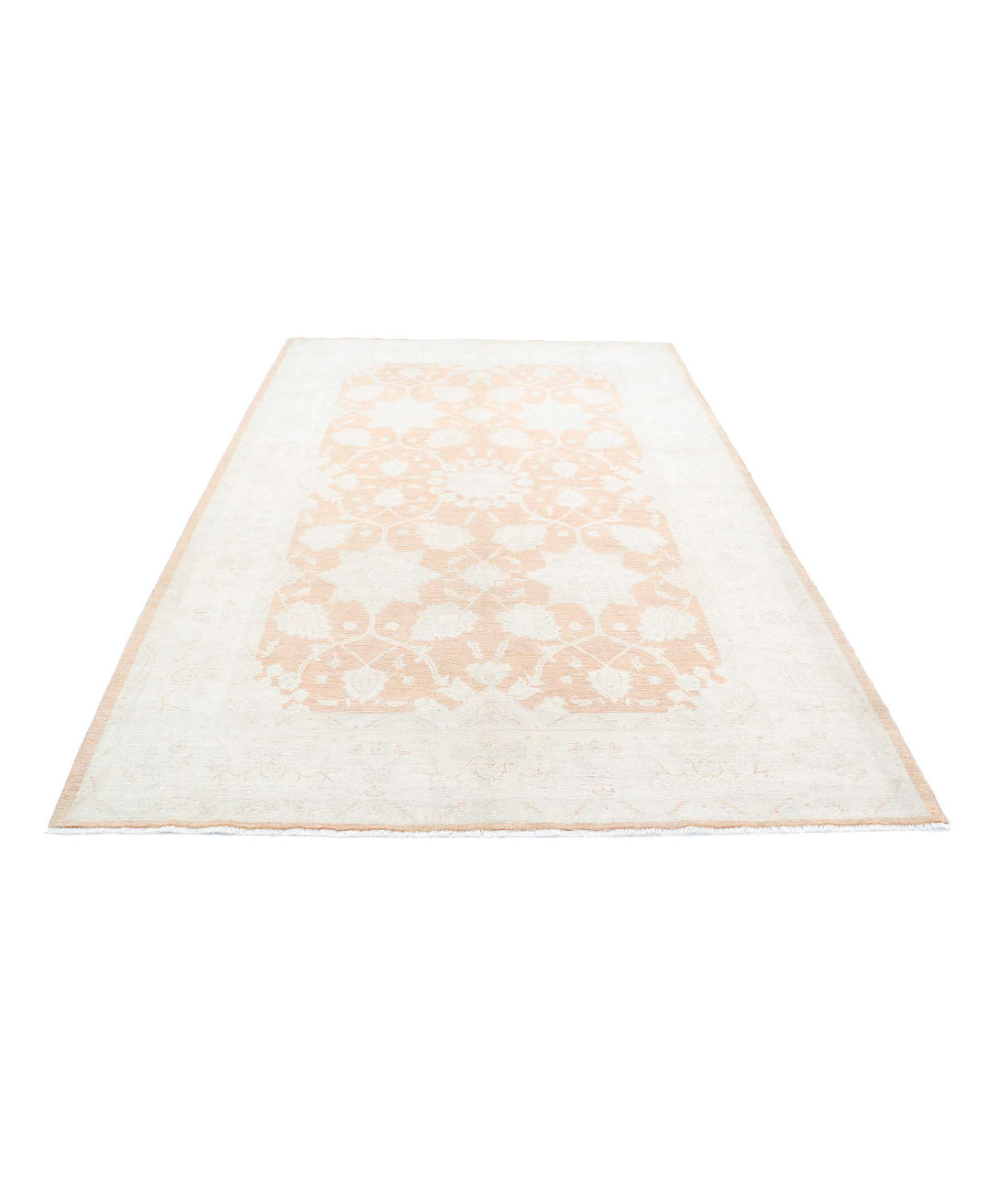 Ariana 6'4'' X 9'4'' Hand-Knotted Wool Rug 6'4'' x 9'4'' (190 X 280) / Rust / Ivory