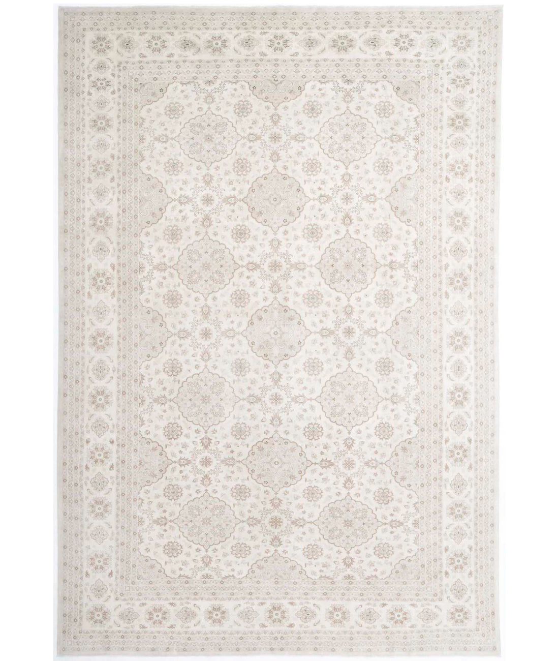 Ariana 9'7'' X 14'7'' Hand-Knotted Wool Rug 9'7'' x 14'7'' (288 X 438) / Ivory / Taupe