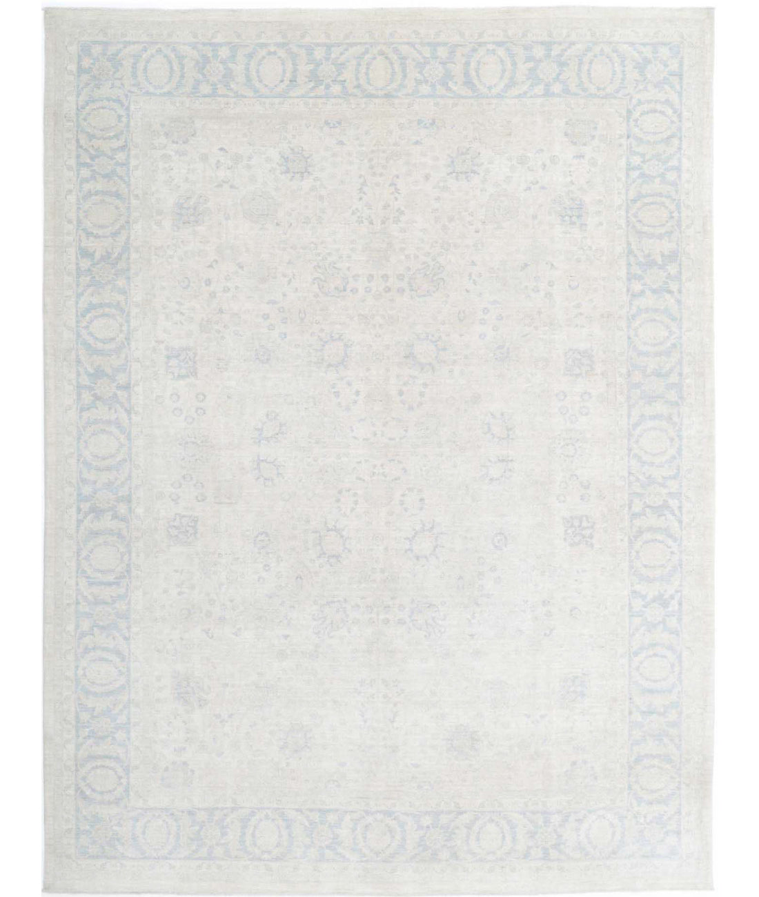 Ariana 9'0'' X 12'0'' Hand-Knotted Wool Rug 9'0'' x 12'0'' (270 X 360) / Ivory / Blue