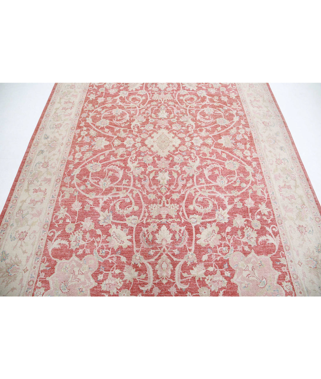 Ariana 6'10'' X 10'0'' Hand-Knotted Wool Rug 6'10'' x 10'0'' (205 X 300) / Red / Ivory