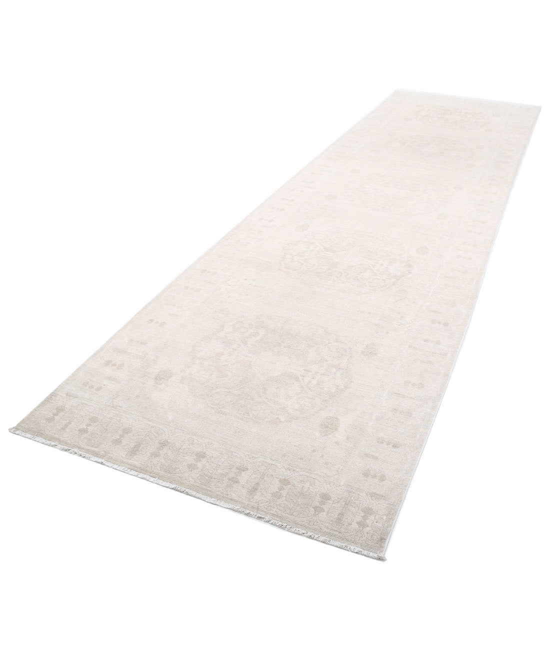 Ariana 4'1'' X 14'3'' Hand-Knotted Wool Rug 4'1'' x 14'3'' (123 X 428) / Lilac / Taupe