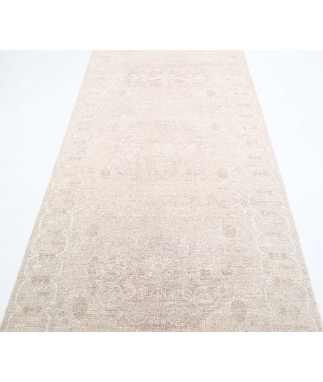 Ariana 4'1'' X 14'3'' Hand-Knotted Wool Rug 4'1'' x 14'3'' (123 X 428) / Lilac / Taupe