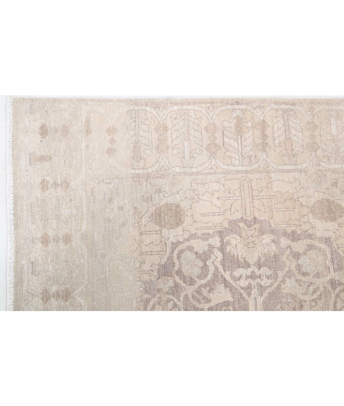 Ariana 4'1'' X 14'3'' Hand-Knotted Wool Rug 4'1'' x 14'3'' (123 X 428) / Lilac / Taupe