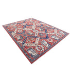 Artemix 7'8'' X 9'11'' Hand-Knotted Wool Rug 7'8'' x 9'11'' (230 X 298) / Red / Blue