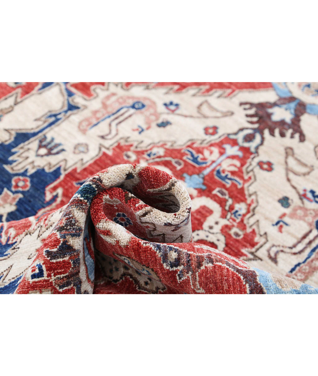 Artemix 7'8'' X 9'11'' Hand-Knotted Wool Rug 7'8'' x 9'11'' (230 X 298) / Red / Blue