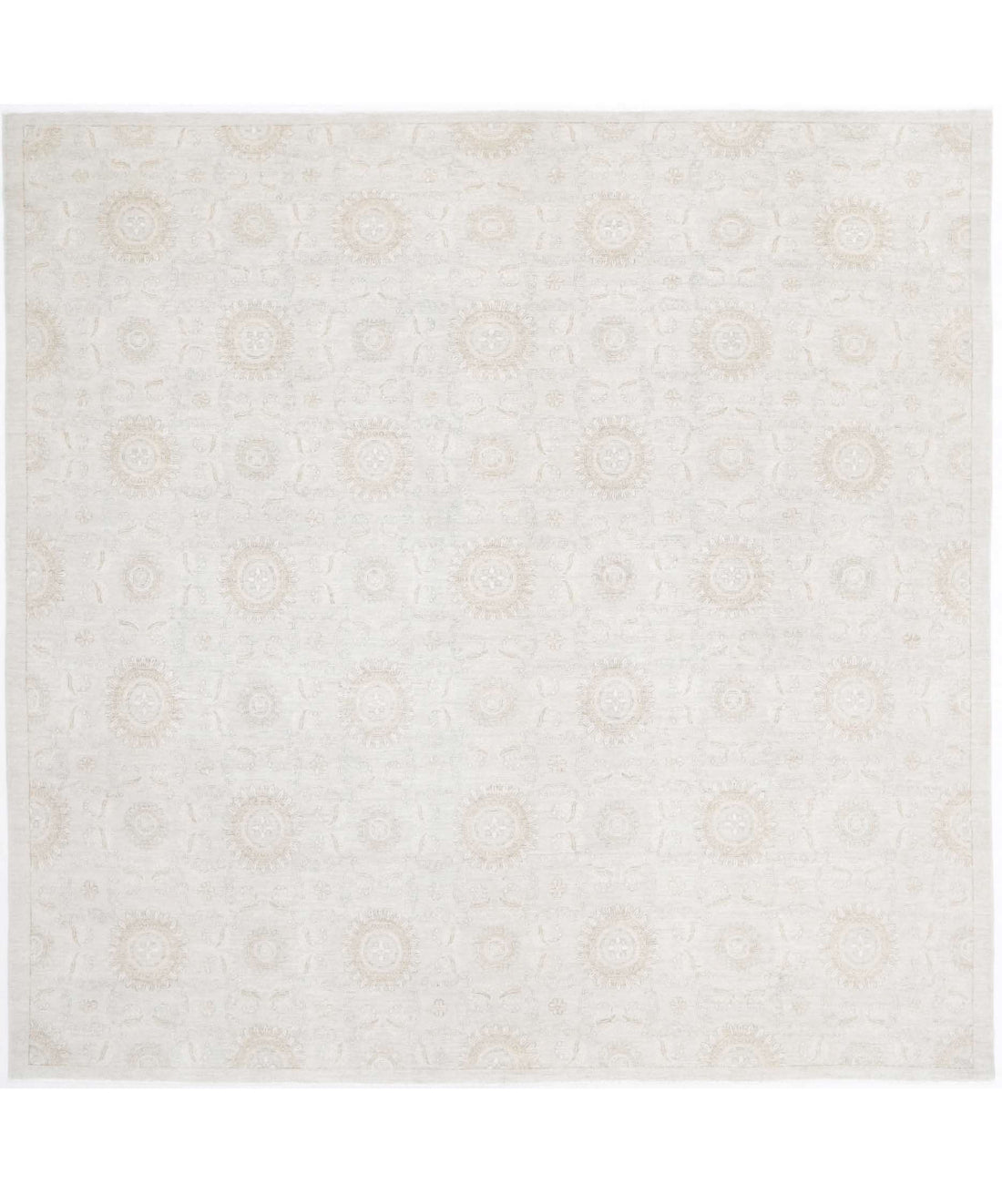 Artemix 11'0'' X 10'10'' Hand-Knotted Wool Rug 11'0'' x 10'10'' (330 X 325) / Grey / Ivory