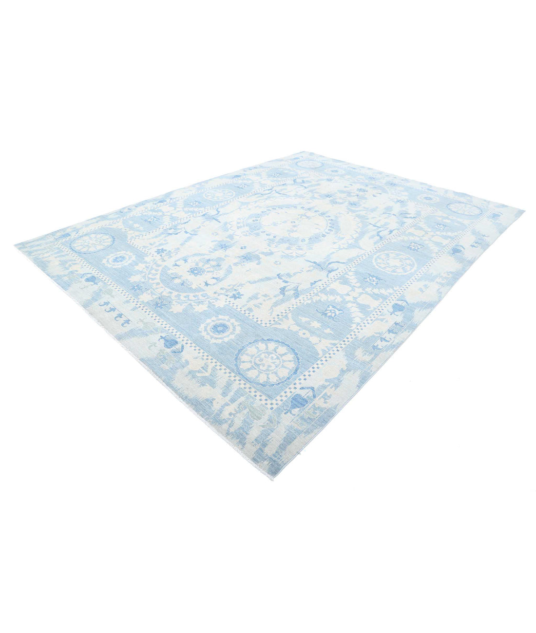 Artemix 9'0'' X 11'10'' Hand-Knotted Wool Rug 9'0'' x 11'10'' (270 X 355) / Blue / Grey