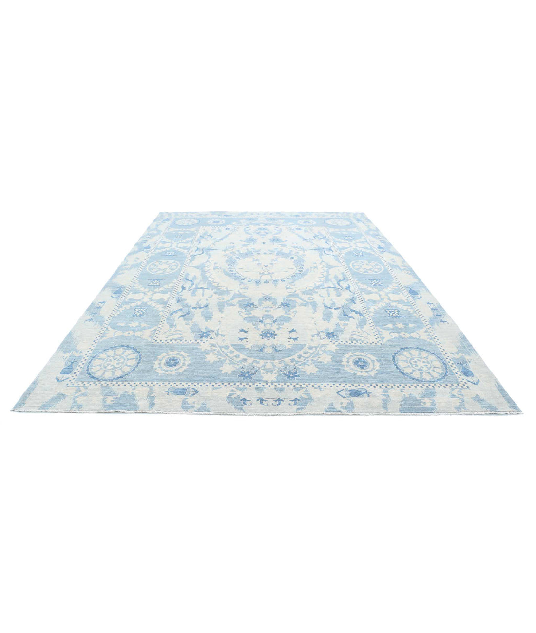 Artemix 9'0'' X 11'10'' Hand-Knotted Wool Rug 9'0'' x 11'10'' (270 X 355) / Blue / Grey