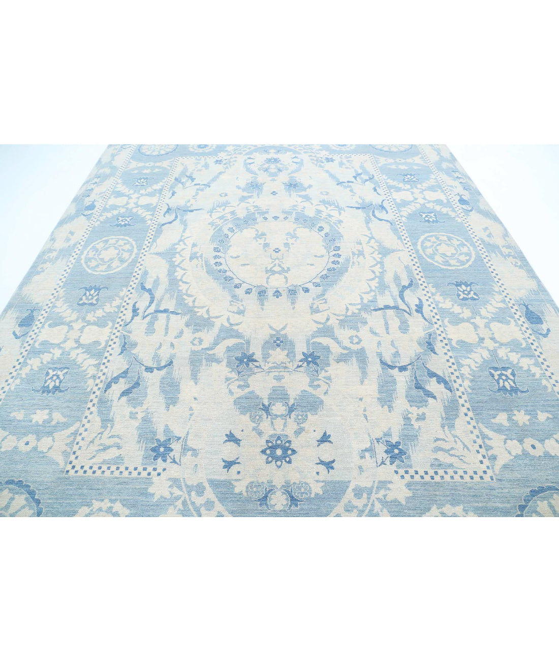 Artemix 9'0'' X 11'10'' Hand-Knotted Wool Rug 9'0'' x 11'10'' (270 X 355) / Blue / Grey