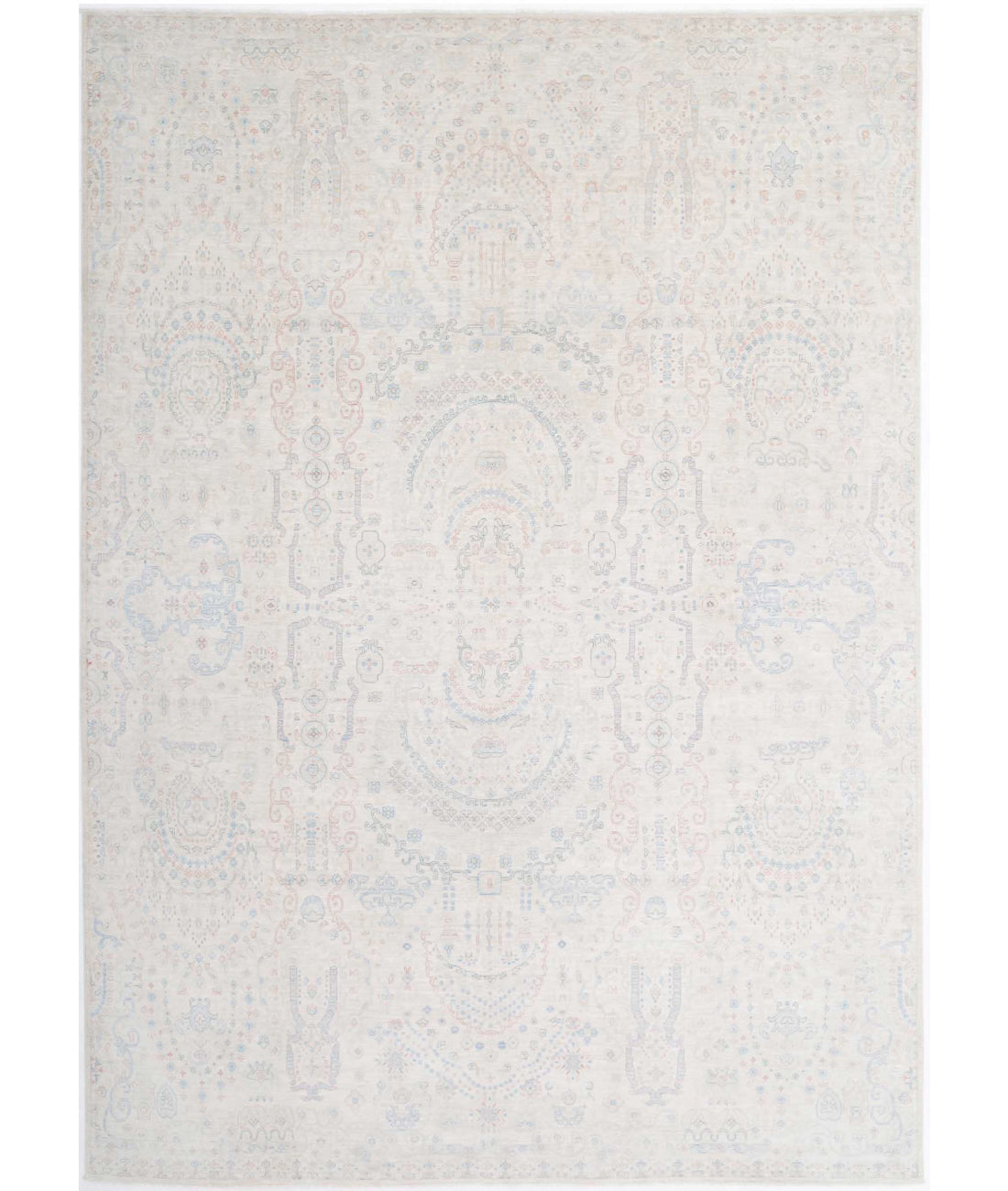 Artemix 9'10'' X 13'8'' Hand-Knotted Wool Rug 9'10'' x 13'8'' (295 X 410) / Ivory / Red