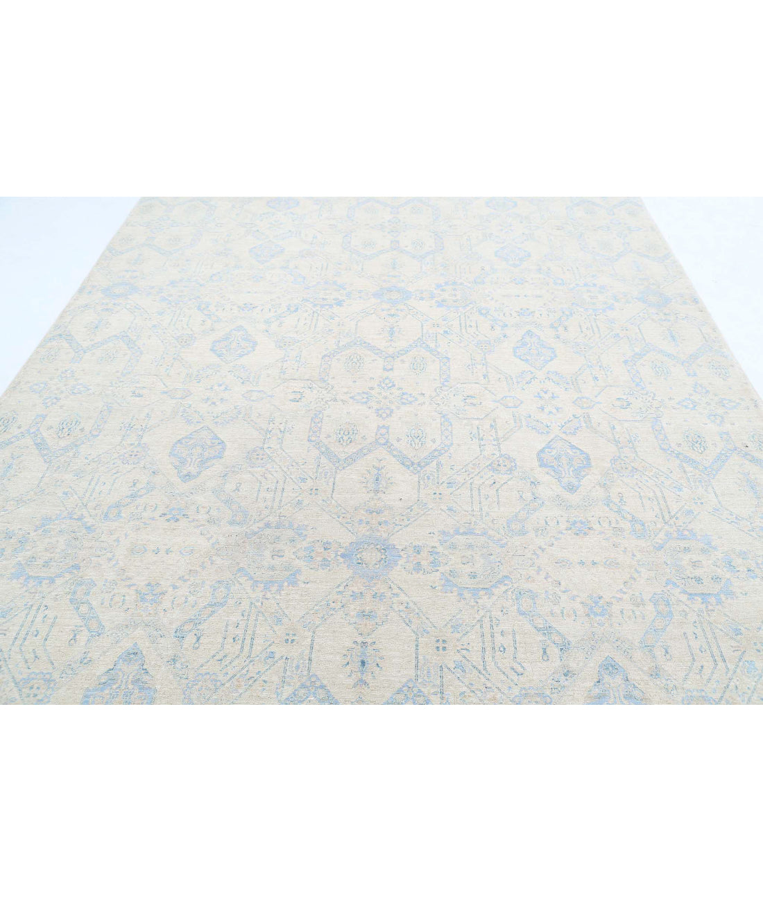 Artemix 8'0'' X 10'0'' Hand-Knotted Wool Rug 8'0'' x 10'0'' (240 X 300) / Ivory / Blue
