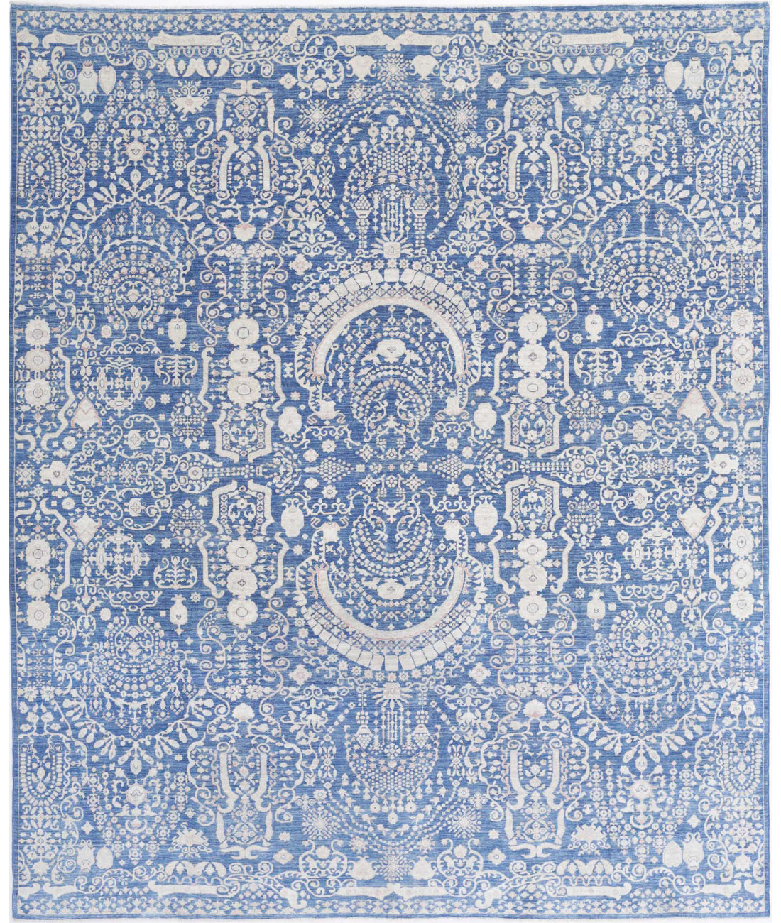 Ariana 8'0'' X 9'8'' Hand-Knotted Wool Rug 8'0'' x 9'8'' (240 X 290) / Blue / Ivory