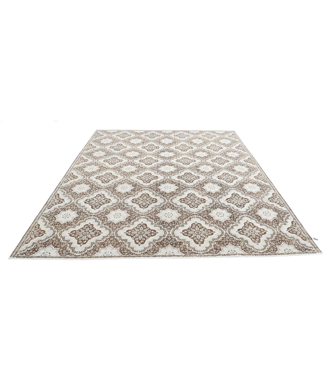 Artemix 7'11'' X 10'0'' Hand-Knotted Wool Rug 7'11'' x 10'0'' (238 X 300) / Brown / Ivory