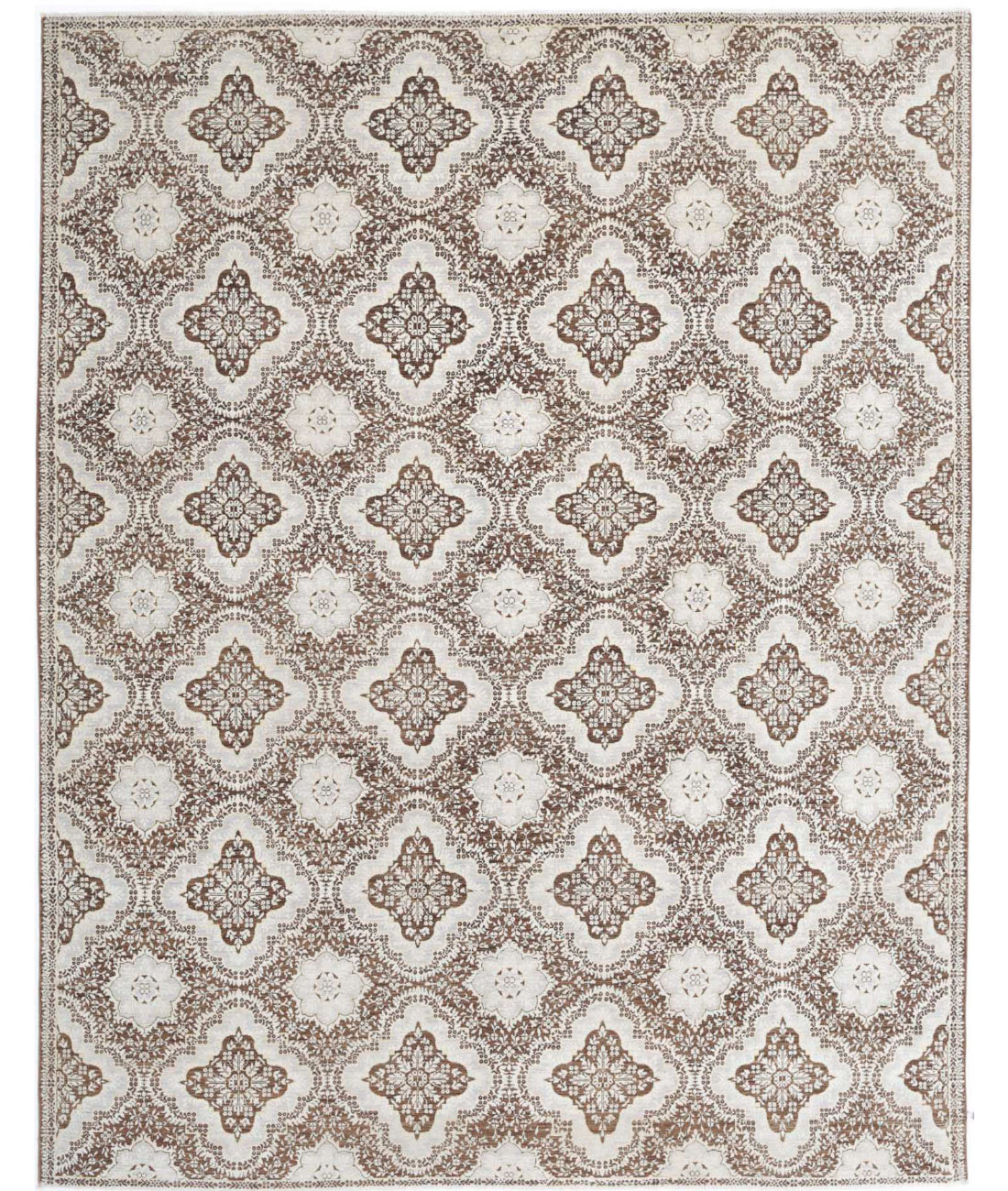 Artemix 7'11'' X 10'0'' Hand-Knotted Wool Rug 7'11'' x 10'0'' (238 X 300) / Brown / Ivory