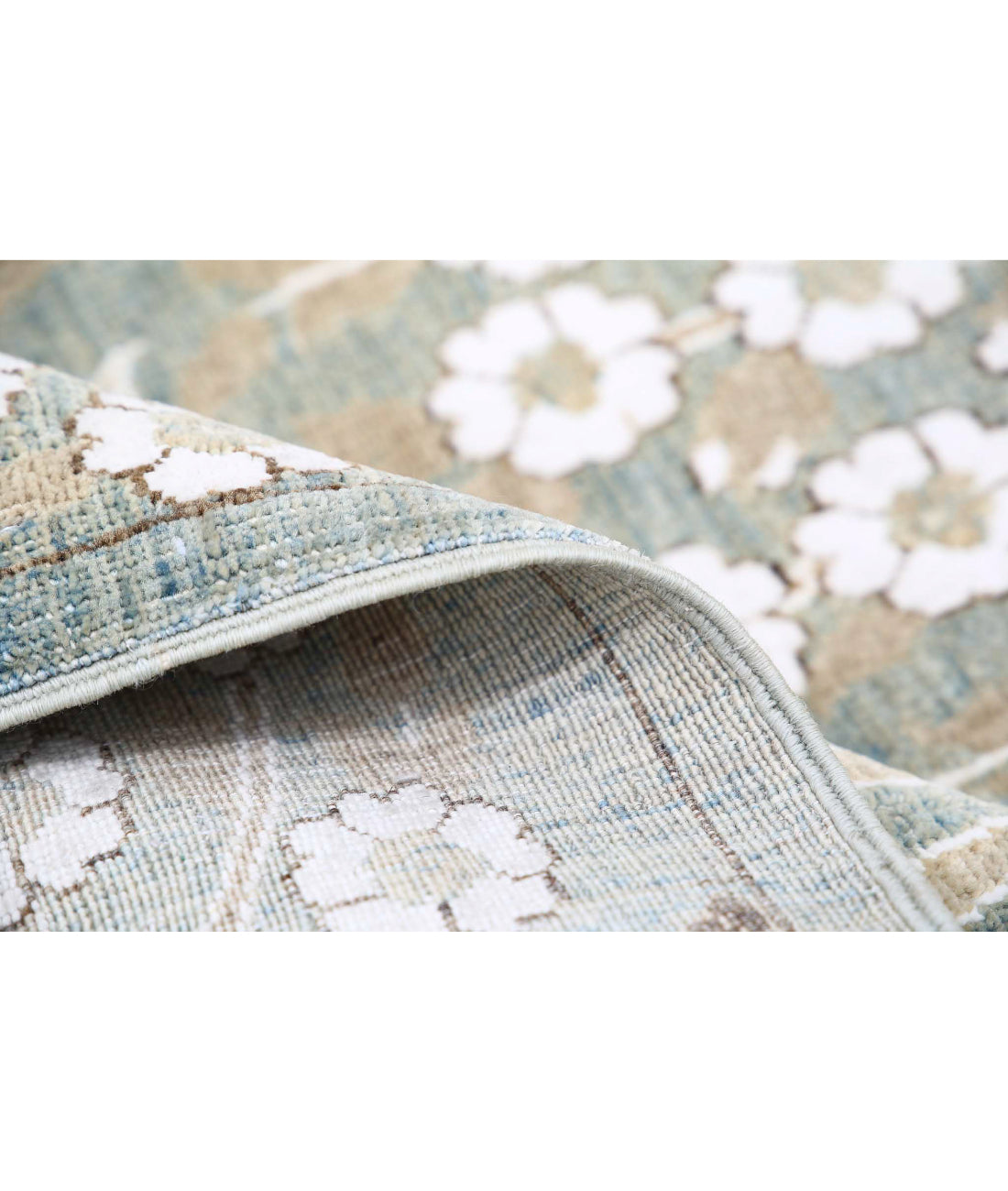 Artemix 4'9'' X 5'9'' Hand-Knotted Wool-Cotton Rug 4'9'' x 5'9'' (143 X 173) / Blue / White