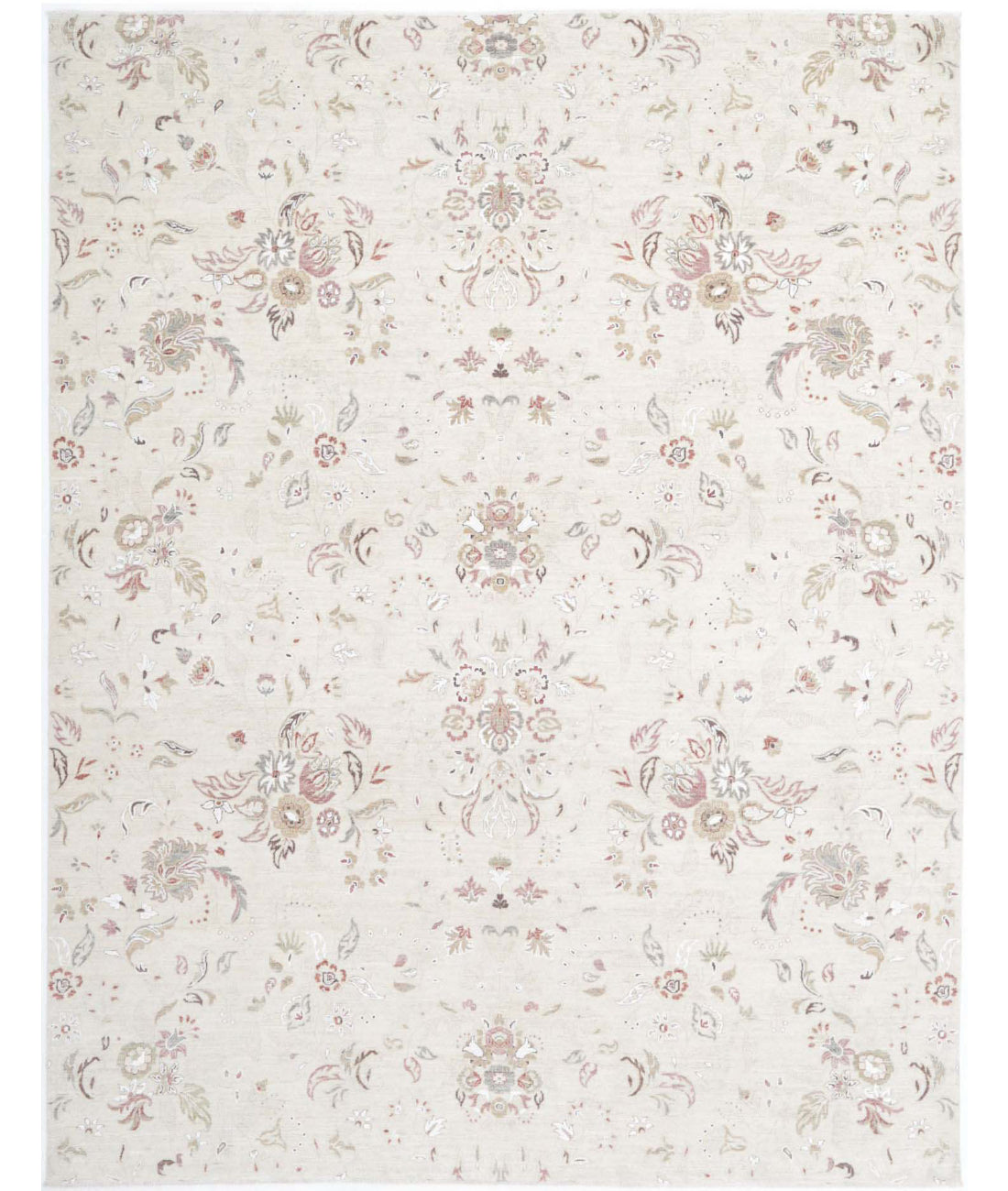 Artemix 9'1'' X 11'8'' Hand-Knotted Wool Rug 9'1'' x 11'8'' (273 X 350) / Ivory / Red