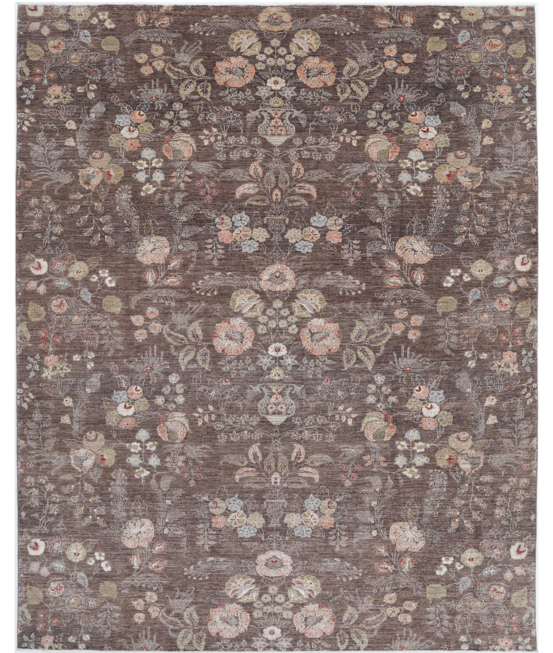 Artemix 8'10'' X 11'3'' Hand-Knotted Wool Rug 8'10'' x 11'3'' (265 X 338) / Brown / Ivory