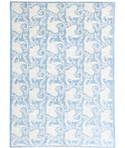 Artemix 6'4'' X 9'9'' Hand-Knotted Wool Rug 6'4'' x 9'9'' (190 X 293) / Blue / Ivory