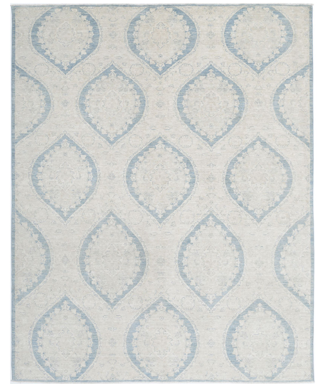 Artemix 8'0'' X 10'0'' Hand-Knotted Wool Rug 8'0'' x 10'0'' (240 X 300) / Blue / Ivory