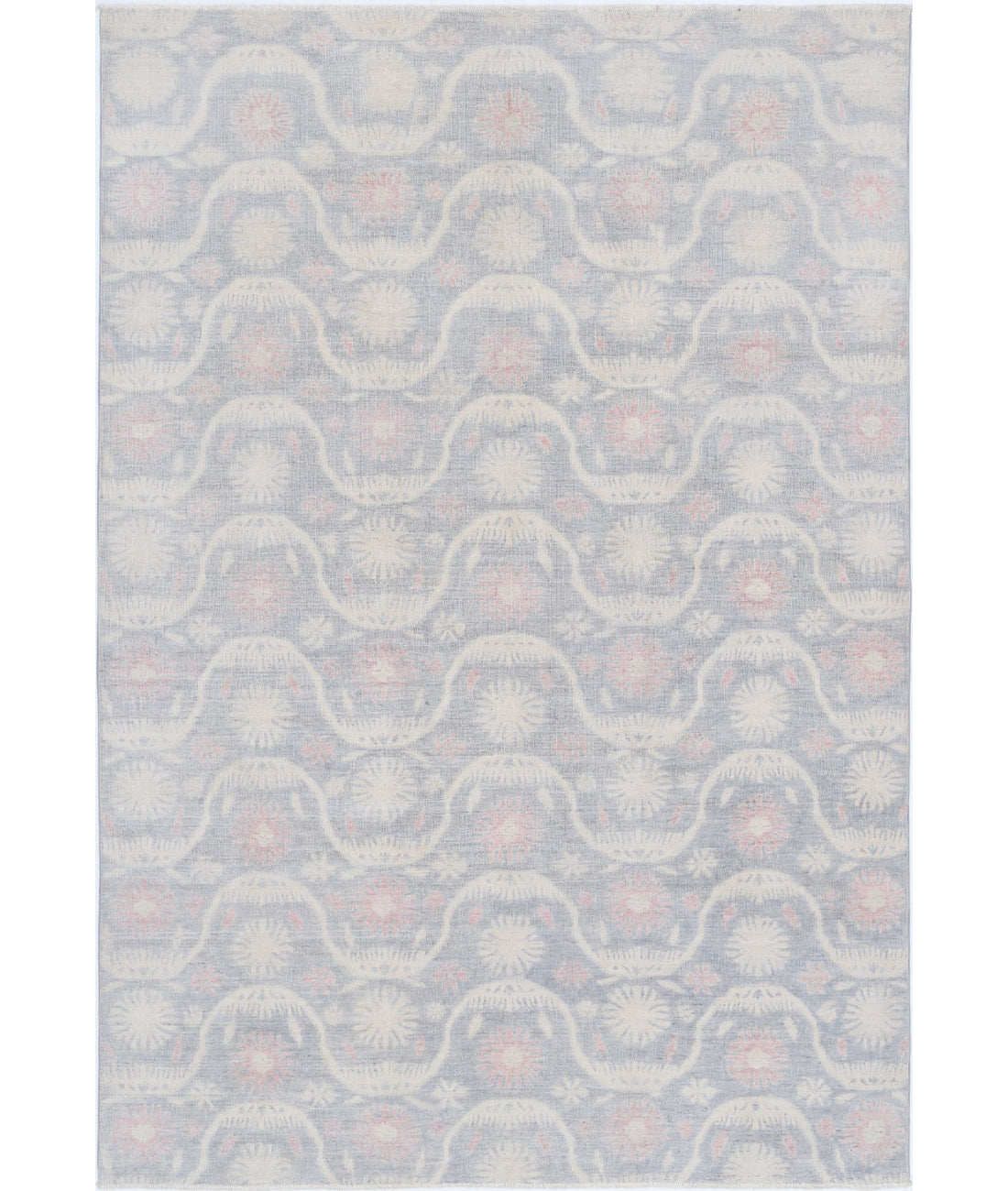Artemix 6'2'' X 9'2'' Hand-Knotted Wool Rug 6'2'' x 9'2'' (185 X 275) / Grey / Ivory