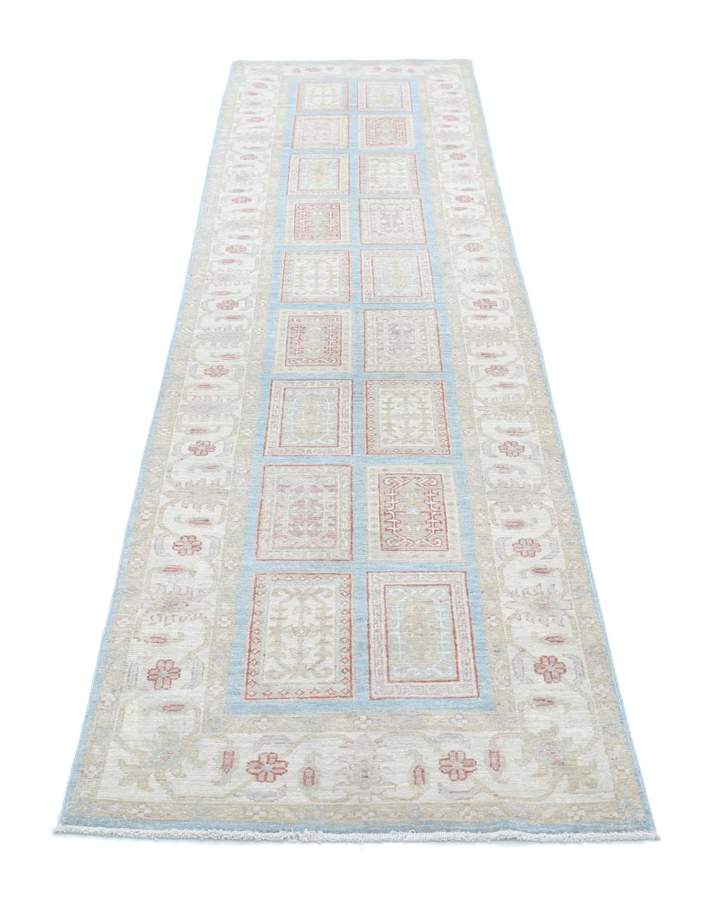 Bakhtiari 2' 7" X 10' 1" Hand-Knotted Wool Rug 2' 7" X 10' 1" (79 X 307) / Blue / Ivory