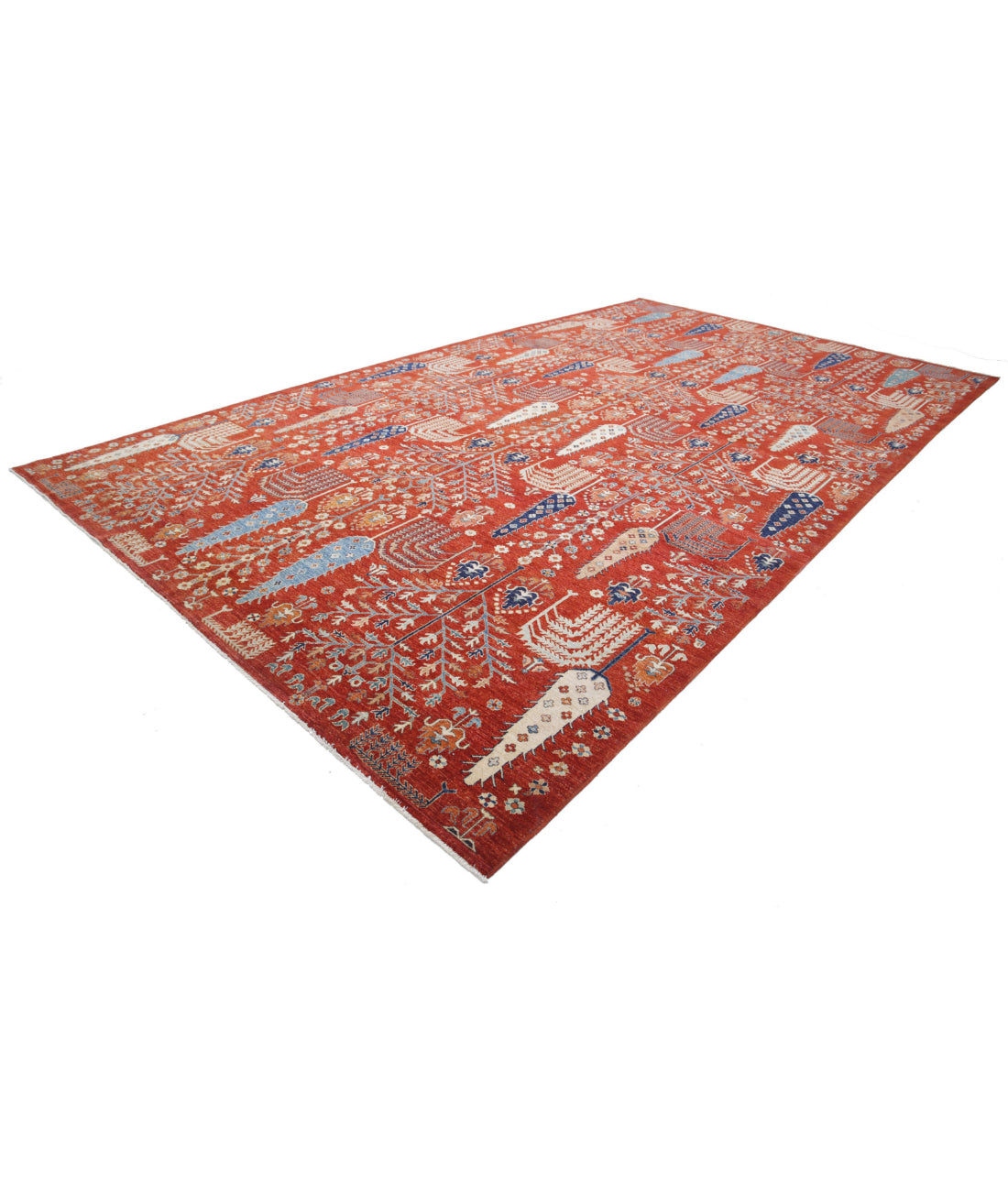 Bakshaish 10'0'' X 17'7'' Hand-Knotted Wool Rug 10'0'' x 17'7'' (300 X 528) / Red / Blue