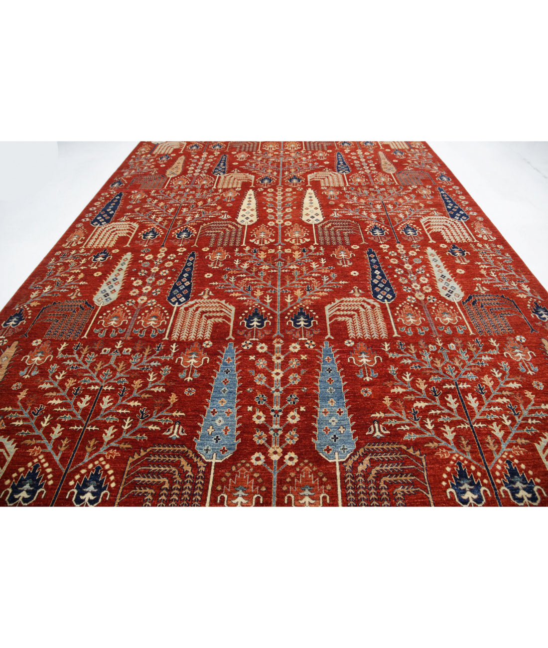 Bakshaish 10'0'' X 17'7'' Hand-Knotted Wool Rug 10'0'' x 17'7'' (300 X 528) / Red / Blue