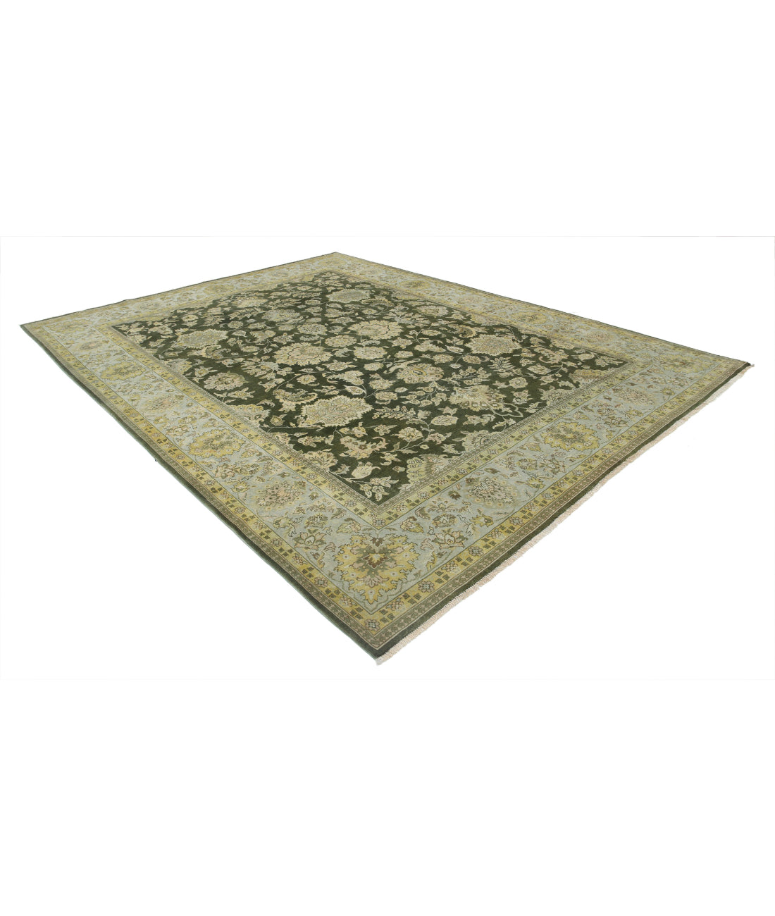 Ziegler 9'0'' X 11'10'' Hand-Knotted Wool Rug 9'0'' x 11'10'' (270 X 355) / Green / Blue