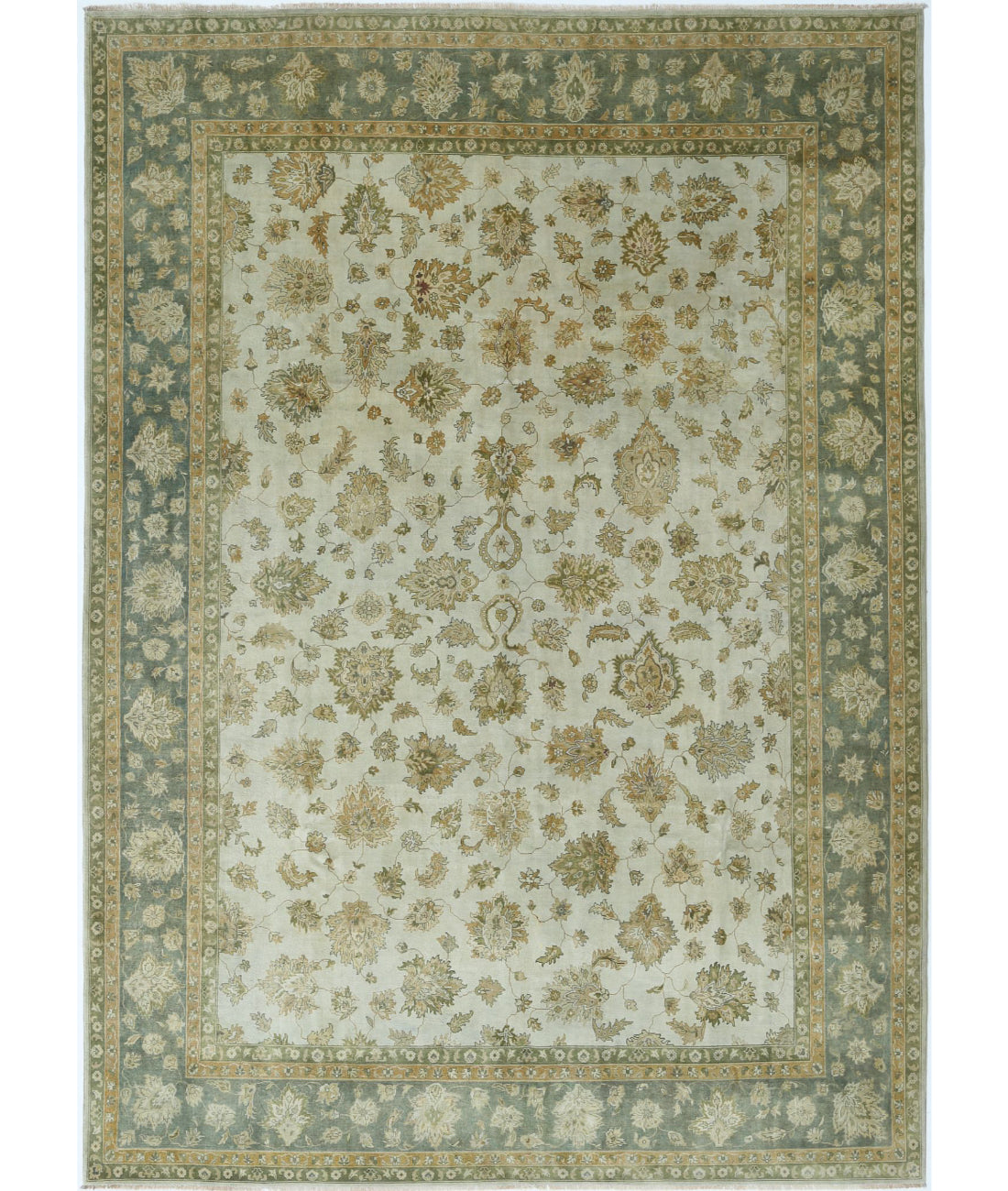 Ziegler 9'10'' X 13'9'' Hand-Knotted Wool Rug 9'10'' x 13'9'' (295 X 413) / Ivory / Green
