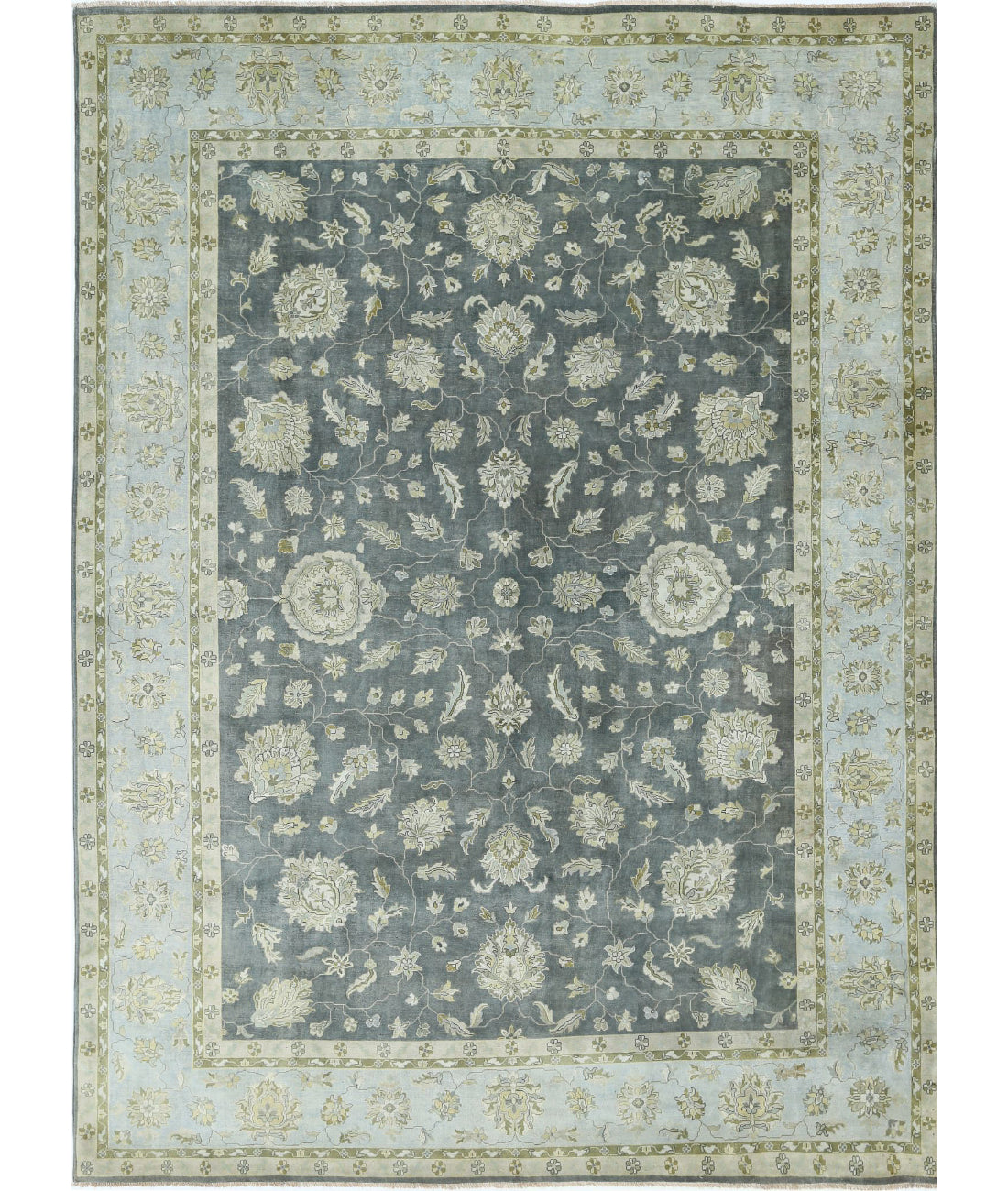 Ziegler 9'10'' X 13'9'' Hand-Knotted Wool Rug 9'10'' x 13'9'' (295 X 413) / Grey / Blue