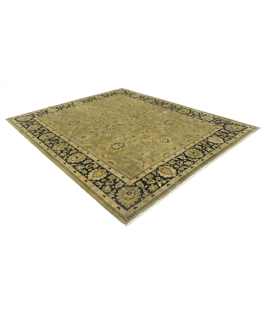 Ziegler 7'9'' X 9'4'' Hand-Knotted Wool Rug 7'9'' x 9'4'' (233 X 280) / Green / Black