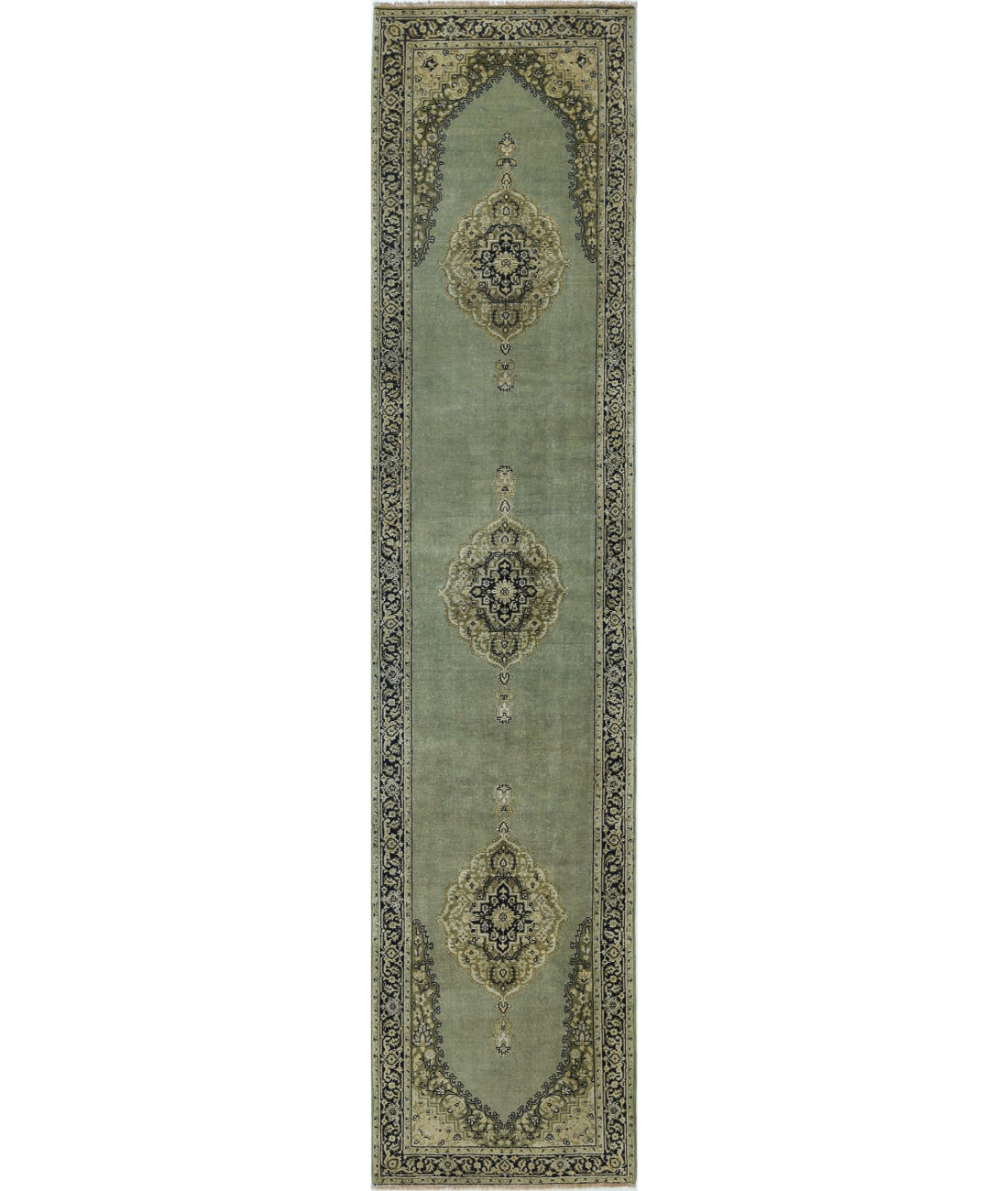 Ziegler 2'7'' X 11'9'' Hand-Knotted Wool Rug 2'7'' x 11'9'' (78 X 353) / Green / N/A