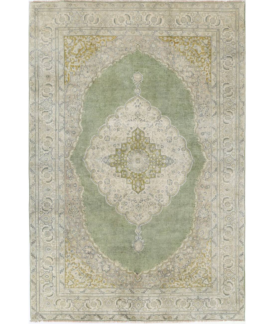 Ziegler 5'11'' X 8'9'' Hand-Knotted Wool Rug 5'11'' x 8'9'' (178 X 263) / Green / Ivory