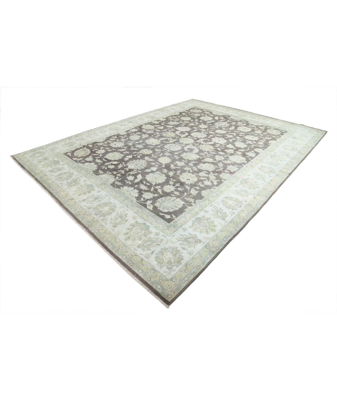 Ziegler 10'0'' X 13'6'' Hand-Knotted Wool Rug 10'0'' x 13'6'' (300 X 405) / Brown / Ivory