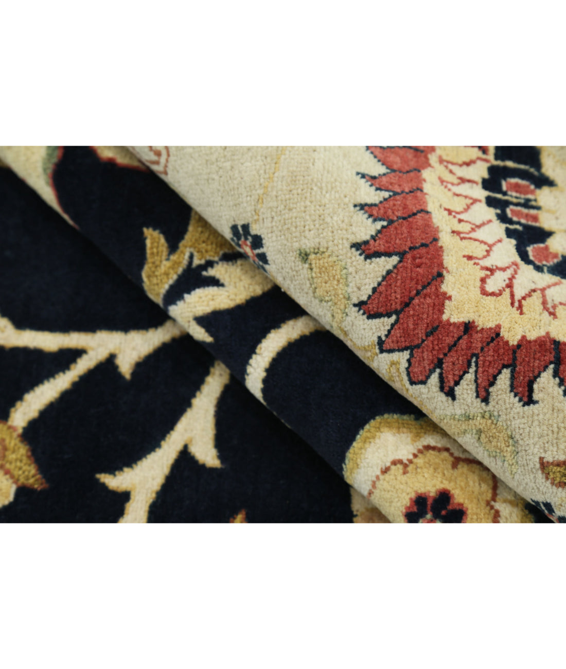 Ziegler 11'9'' X 17'8'' Hand-Knotted Wool Rug 11'9'' x 17'8'' (353 X 530) / Blue / Ivory