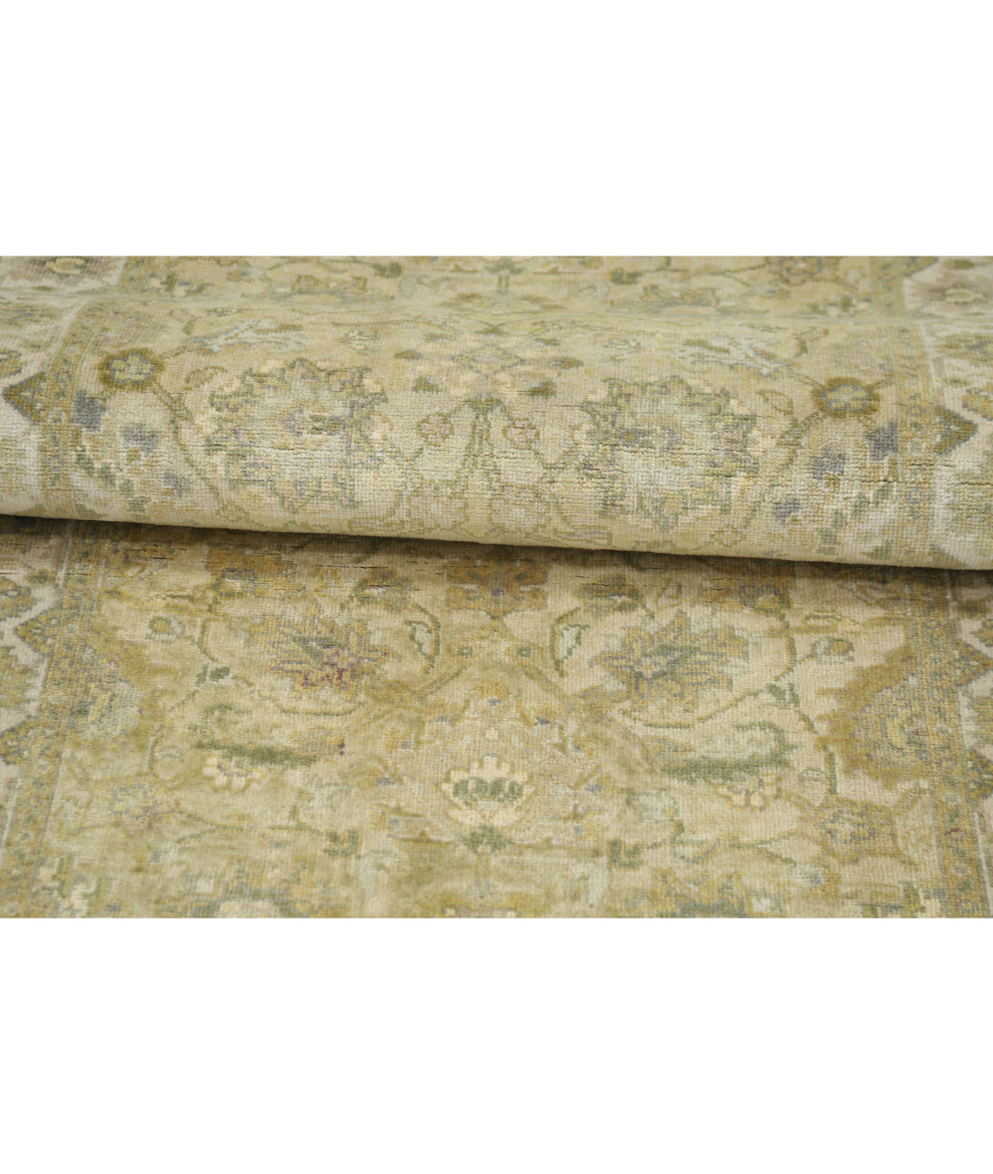 Ziegler 2'8'' X 7'8'' Hand-Knotted Wool Rug 2'8'' x 7'8'' (80 X 230) / Green / Ivory