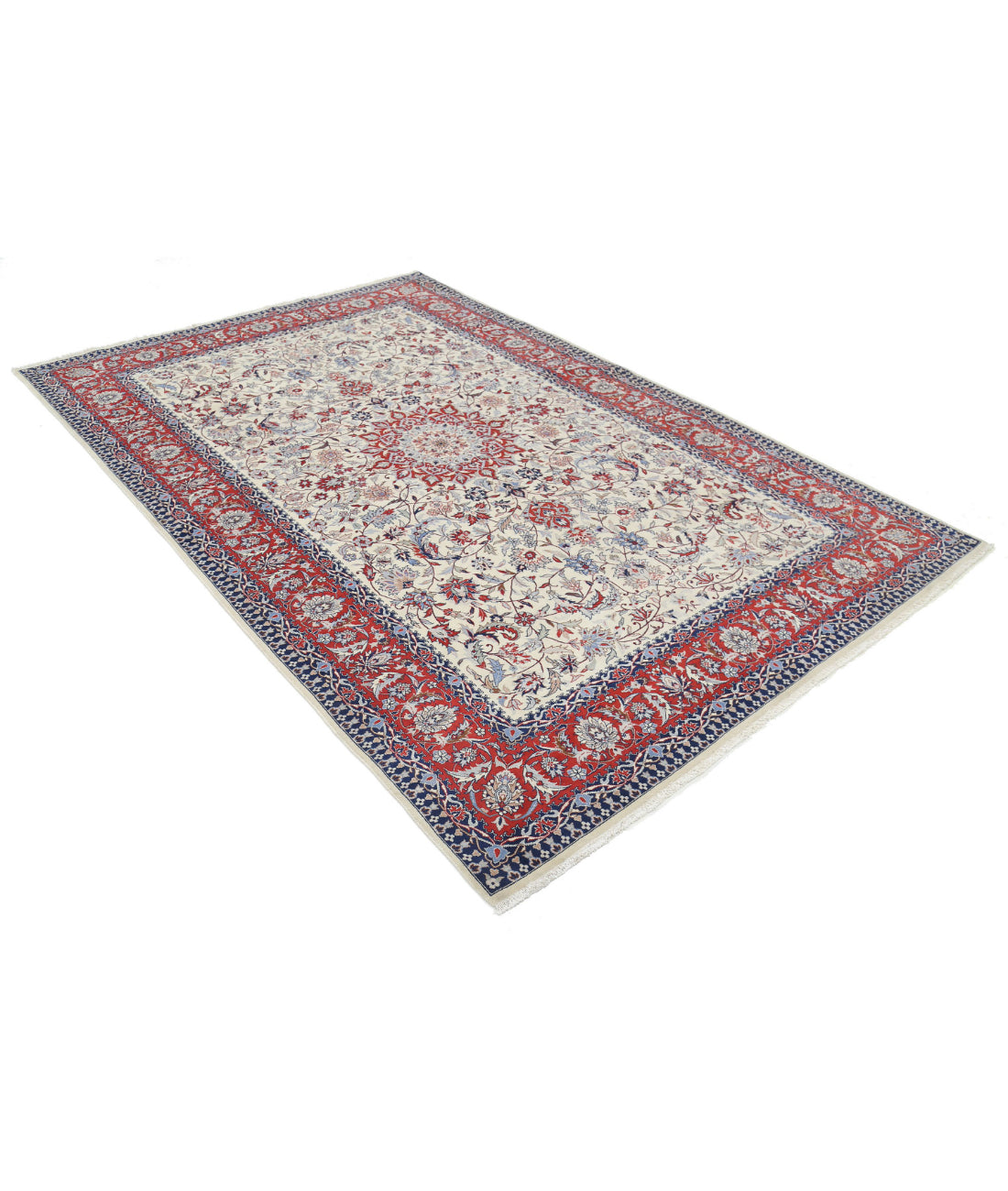 Heritage 6'0'' X 9'1'' Hand-Knotted Wool Rug 6'0'' x 9'1'' (180 X 273) / Ivory / Red